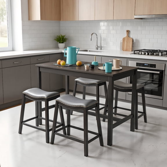 Resenkos Dining Room Table Set,Dining Table Set,5-Piece Dining Set with 4 Upholstered Stools