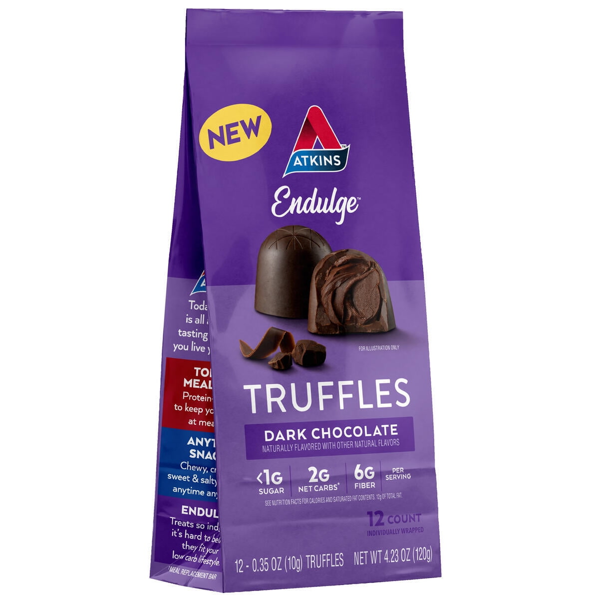 (3 pack) Atkins Endulge 4pk-1.06oz Dark Chocolate Truffles