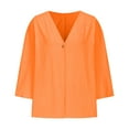 thumbnail image 4 of Fnooota Cardigans for Women, Lightweight V Neck Long Sleeve Spring and Fall Outwear Orange Size XL, 4 of 5