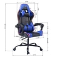 thumbnail image 5 of CRO Decor PVC Gaming Chair USA Comics Style Leather with Lumbar Support in Blue, 5 of 10