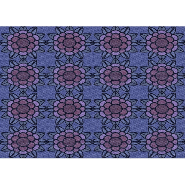 Ahgly Company Tapis Rectangulaire Lavable en Machine Intérieur Transitionnel Bleu, 5 Pieds x 7 Pieds