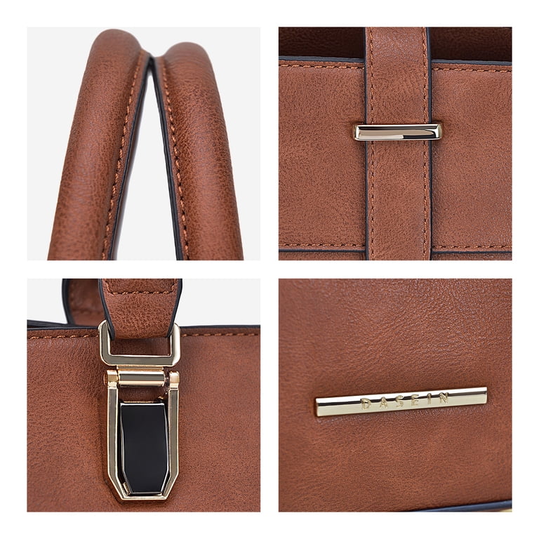 Dasein Flap-Over Belt Satchel with Wristlet, Brown photo 7