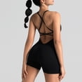 thumbnail image 2 of DHFJKG Womens Seamless Yoga Romper Adjustable Spaghetti Strap Gym Outfit Fitness Athletic Workout Short Jumpsuits Square Neck Trendy Onesie, 2 of 4