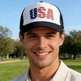 thumbnail image 2 of FUZHIQ USA Embroidery Patriotic Hat, Adjustable Mesh Back Breathable Baseball Cap 250th Anniversary Hat for Daily & Holiday Wear, 2 of 6