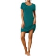 thumbnail image 1 of INSPIRE CHIC Camisón de Mujer de Manga Corta con Volantes, Vestido de Noche, Ropa de Casa, Camisones en Verde Pavo Real, 1 of 6