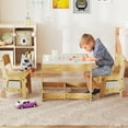 thumbnail image 4 of Gymax 3-In-1 Kids Table & Chairs Set w/Reversible Whiteboard/Chalkboard Top Hidden Storage Natural, 4 of 10