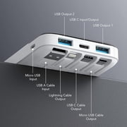Charmast Ultra-Slim 10000mAh Portable Charger with Built-in Cables ,featuring 6-output & 3-input fast charging, compatible with all smartphones, tablets and USB-C devices, perfect for travel