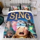 thumbnail image 4 of Sing Movie Conjunto de sábanas temático, trío de piezas, cómodo y amigable con la piel, diseño único, regalo de decoración para el hogar para familiares, amigos y fans,135cm *200cm, 4 of 6