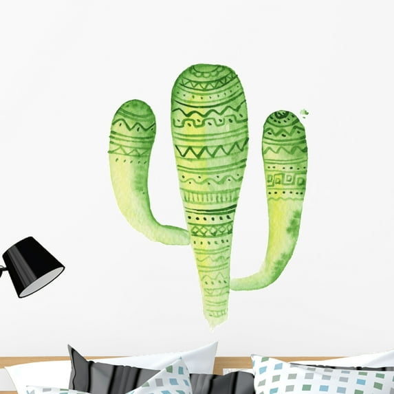 Mexican Watercolor Tropical Cactus Wall Decal Wallmonkeys Peel and Stick Graphic (36 in H x 27 in W) WM502833
