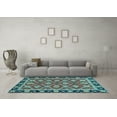 thumbnail image 3 of Ahgly Company Indoor Round Abstract Light Blue Modern Area Rugs, 7' Round, 3 of 4