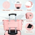 thumbnail image 5 of 3 Pieces Luggage Sets(20"carry on+bags),PC+ABS Hardshell Lightweight Suitcase with TSA Lock,Pink, 5 of 11