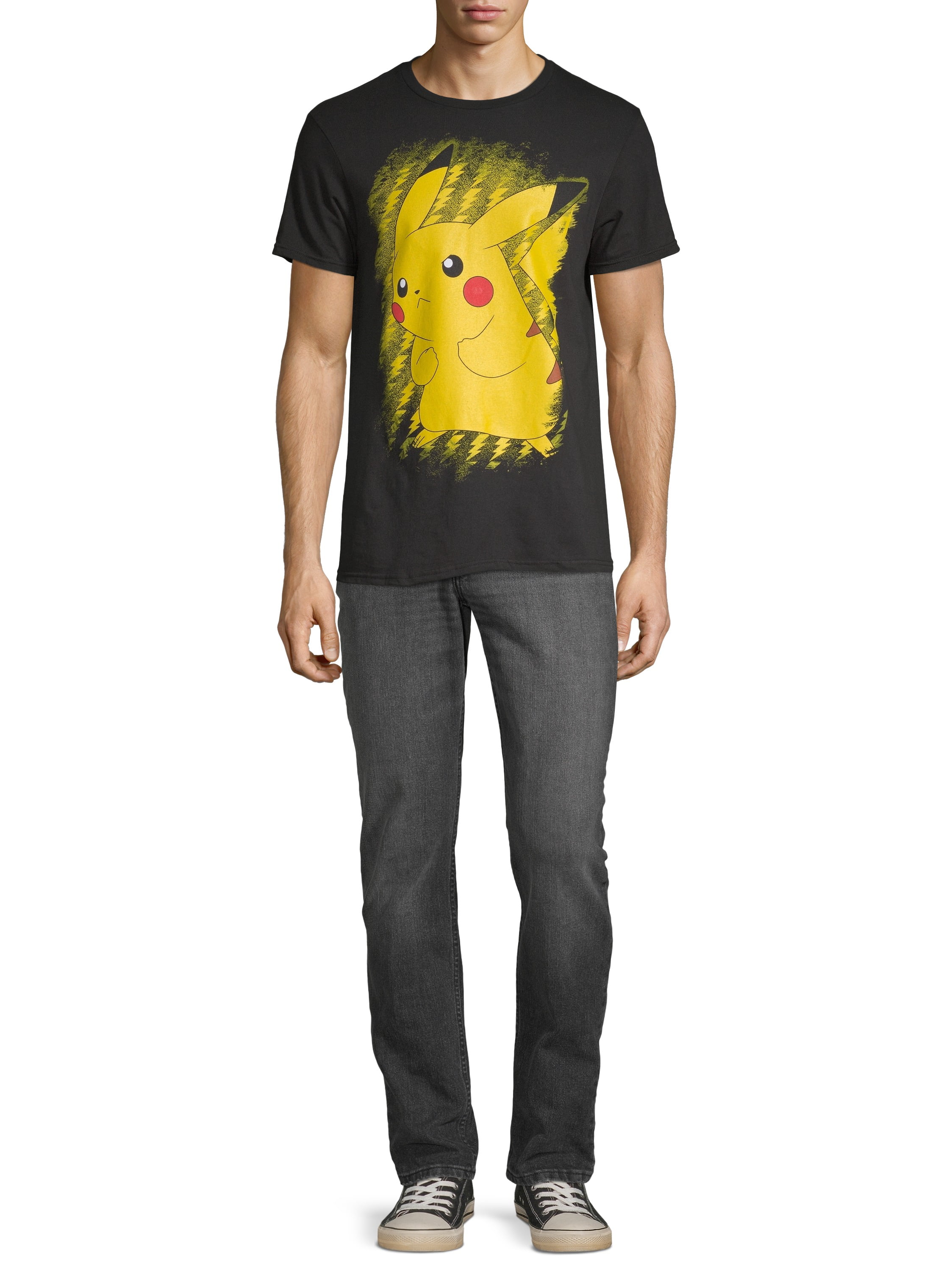 Pokemon Brushstroke Pikachu Apparel, Men's Graphic Crew Neck Short Sleeve T-Shirt, Sizes S-3XL (Men's & Big Men's)