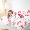 thumbnail image 3 of Erosebridal Teens Kawaii Bow Letter C Monogrammed Queen Comforter Set 3pcs,Kids Girls Dreamy Princess Bowknot Alphabet Bedding Comforter Set,Pink Reversible,Super Cozy Room Decor, 3 of 6