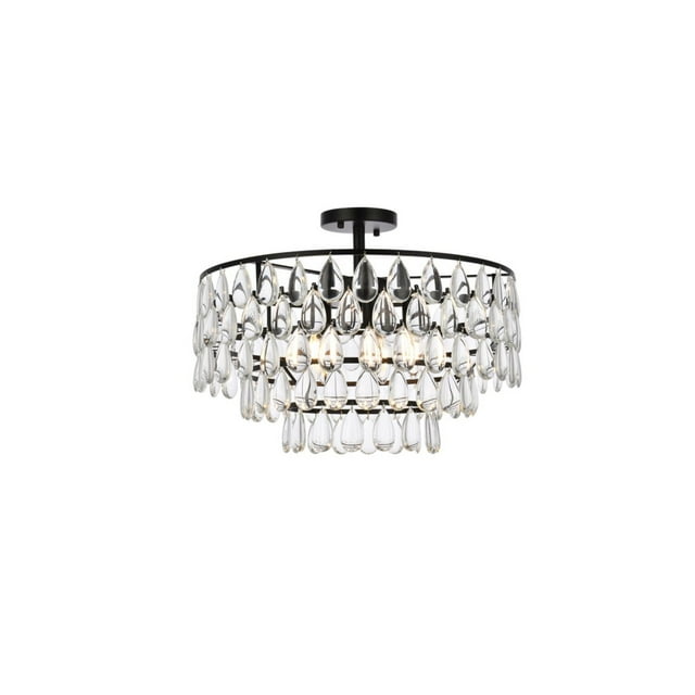 Elegant Lighting Mila 20 inch flush mount in black
