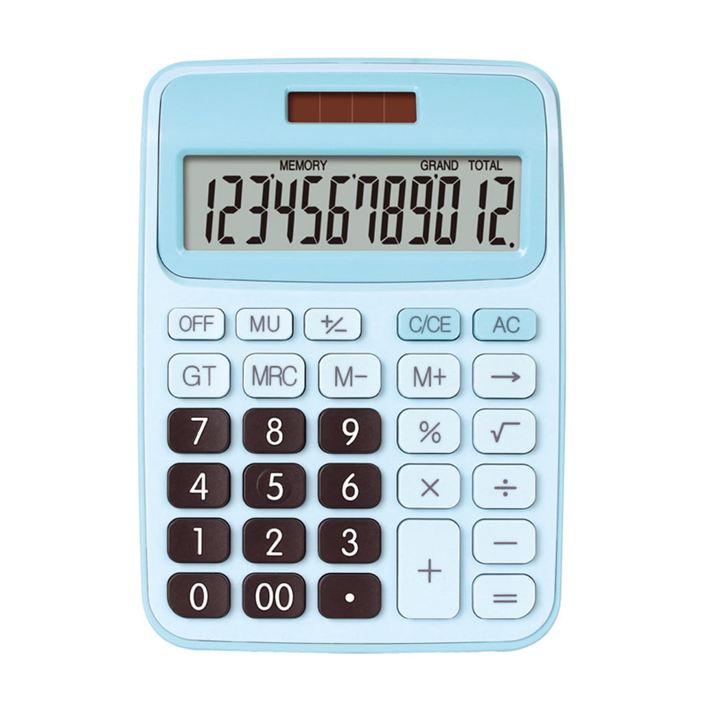 HGYCPP 12Digit Desk Calculator Business Accounting Tool Battery and