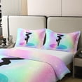 thumbnail image 4 of Space Star Glitter Bedding Set Full Size, Gymnastics Comforter Cover Gymnast Gifts , Gymnastics Lover Duvet Cover Tie Dye Starry Sky Bedspread Cover Rainbow Room Decor, Purple Teal, 4 of 7