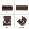 thumbnail image 2 of Hiram Leather Watch Roll Travel Case,Vintage Crazy Horse Leather 2-Slots Watch Box with Removable Velvet Pillows, Secure Metal Clasp, Perfect for Daily Display & Business Travel，Coffee, 2 of 7