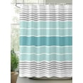 thumbnail image 2 of Fsddascl Turquoise Aqua Stripes Shower Curtain Set - 36" x 78" Washable Bathtub Curtain with 12 Hooks, Modern Gradient Minimalist Lines Waterproof Fabric Stall Shower Curtains for Bathroom/Bathtub, 2 of 6