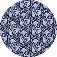 thumbnail image 1 of Ahgly Company Machine Washable Indoor Round Transitional Night Blue Area Rugs, 4' Round, 1 of 7