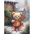 thumbnail image 1 of CHENISTORY-pintura por número de oso de Navidad, dibujo sobre lienzo, regalo de arte pintado a mano, imagen artesanal por número, Kits de animales, decoración del hogar, 1 of 4