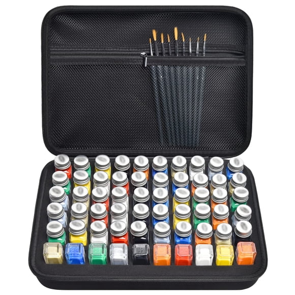 Estuche de almacenamiento de pintura modelo ALKOO con capacidad para 60 botellas con 9 pinceles