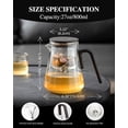 thumbnail image 2 of Tea Pot, Enchanted Glass Teapot with Infuser and Magnetic Suction Lid for Mess-Free Loose Tea Diffusers, Black Walnut Pattern Handle, Tea Lovers Gifts, 2 of 16