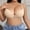 Beige, variant on Daiosportswear Push Up Bra Padded Add Cup Smooth T-Shirt Bras Demi Plunge Underwire Support Comfort Bralette Brown 90D(90D)
