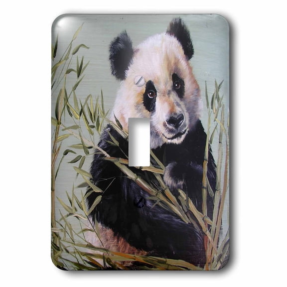 3dRose, Panda Bear Sitting in Bamboo , single toggle switch