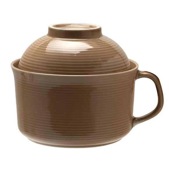 Qeeadeea Bouillon Cups, French Onion Soup Bowls With Handles, French Onion Soup Crocks Oven Safe, Microwave Soup Bowl, Soup Mug-brown-1000ml