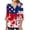 Red#3, variant on Women's 4th of July Top V-Neck Button Detail Flare Sleeve American Flag Sequin Print Blouse, Patriotic Summer Casual Loose Fit Flowy Tunic, Sizes S-3XL