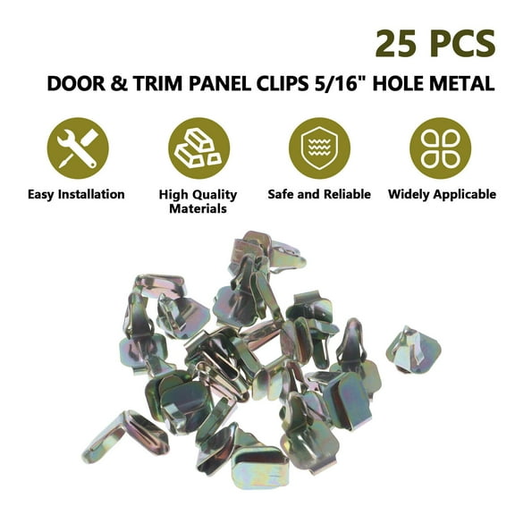 25x 5/16" Hole Metal Door & Trim Panel Clips Retainer for Chrysler Dodge