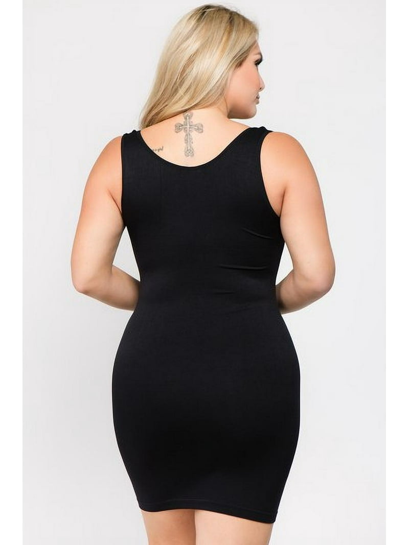 Bodycon Black Tank Top Dress Plus Size K-Cliffs Plus Size Women's