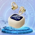 thumbnail image 4 of Bluetooth 5.4 Open Ear Earbuds Wireless Earbuds Bone Conduction Headphones with Intelligent LED Full-Color Touch Screen,Khaki, 4 of 5