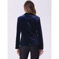thumbnail image 4 of DARING DIVA Women's Velvet Office Coat Solid Shawl Collar Blazer M Dark Blue, 4 of 6