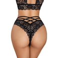 thumbnail image 1 of XmhyTop 4 Pares de Bragas para Mujer con Encaje Cruzado Decorativo, Estilo Atractivo y Feminino, Paquete con 4 Unidades, Talle S Negro, 1 of 5