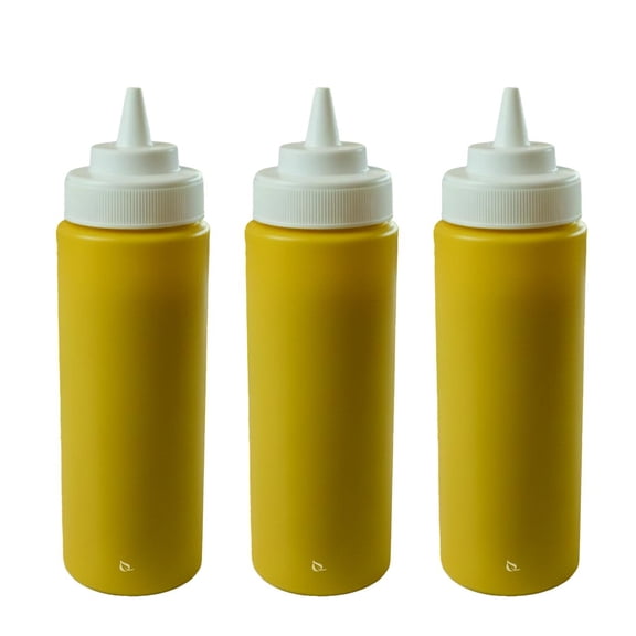 [2 PACK] 24 Oz Clear Plastic Condiment Squeeze Bottles Squirt Bottle for Sauces, Dressing, Arts and Crafts, Ketchup, Mustard, Oil, BBQ - Clear Reusable Plastic Containers, BPA Free, Dishwasher Safe