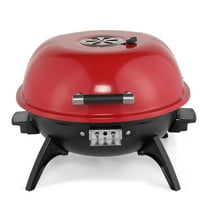 UBesGoo Grill Portable Electric Grill 1600W with Warming Rack,Waterproof Plug for Patio,Camping,Hiking,Red
