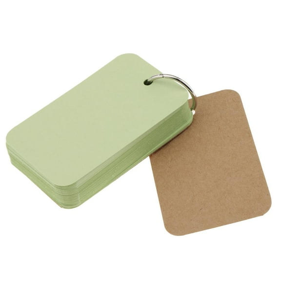 50 hojas de notas en blanco, tarjetas flash, tarjetas de estudio de palabras, tarjetas de mensaje con de carpeta Verde Colcomx Tarjetas de notas de notas de mensaje en blanco