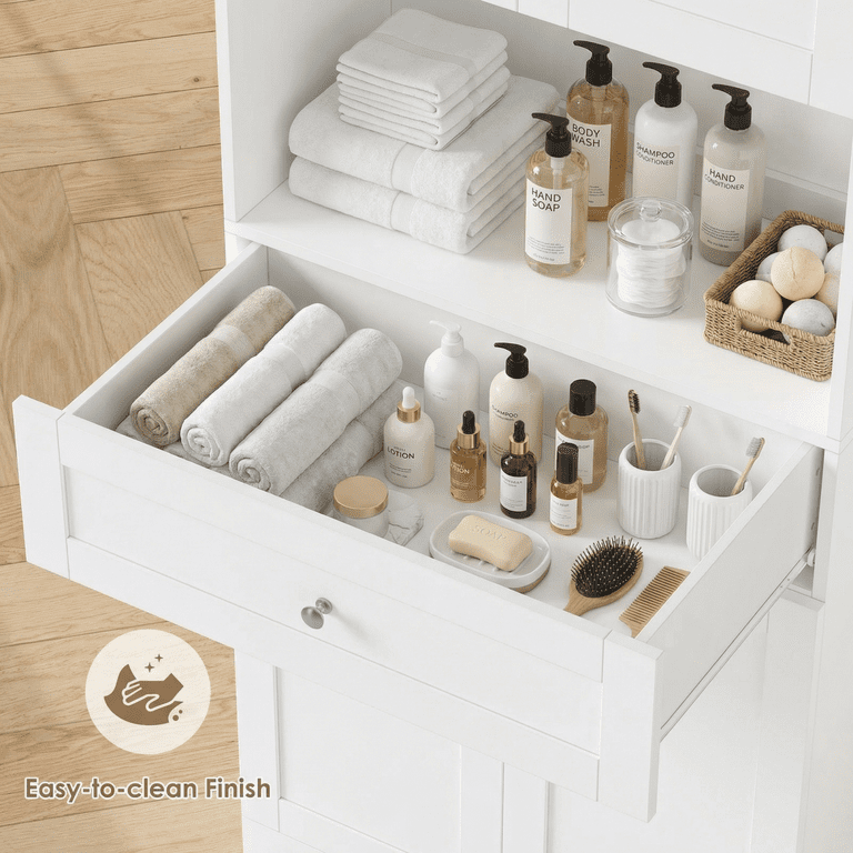 Homfa 67.5-Inch Tall Bathroom Storage Cabinet with 4 Doors photo 2