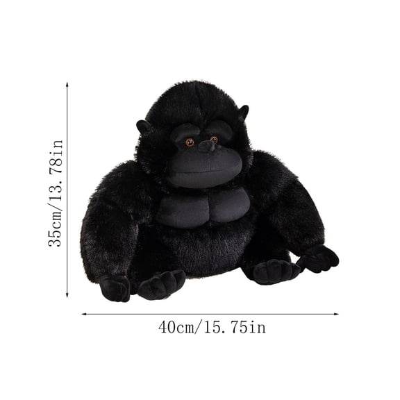 Moonsky PP Cotton Realistic Gorilla Stuffed Animal for Wildlife Lovers and Jungle Theme Home Decoration