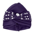 thumbnail image 4 of iHPH7 African Head Wraps Cancer Headwear for Women Hair Scarf Head Turbans for Women Head Coverings for Women Chemo, Purple One Size, 4 of 9