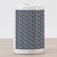 thumbnail image 3 of Japanese Ceramic Toothbrush Holder, Flourishing Eastern Flowers on Stripes Graphic Vertical Pattern, Decorative Versatile Countertop for Bathroom, 4.5" X 2.7", Charcoal Grey Dark Blue, by Ambesonne, 3 of 4