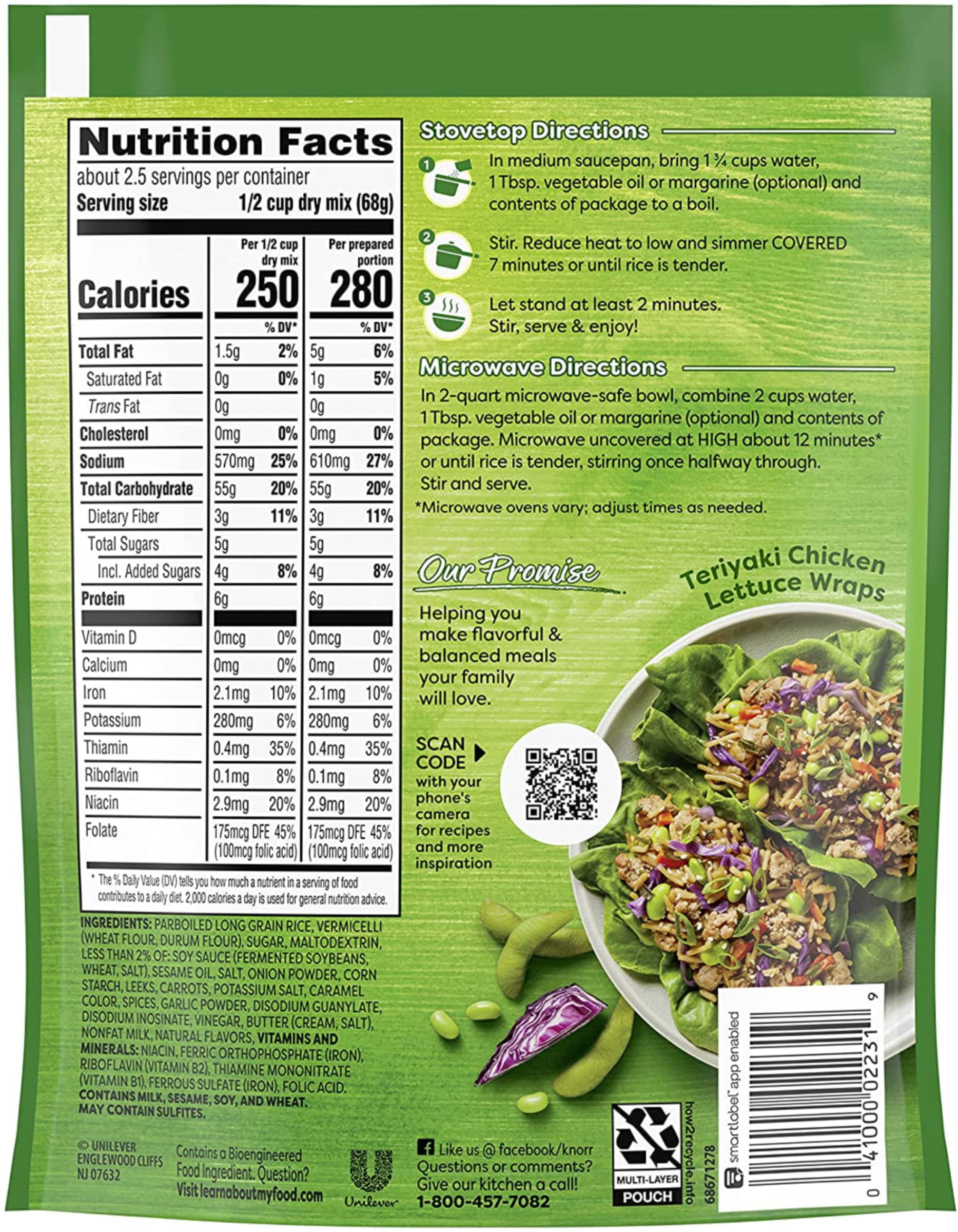 Knorr, Rice Sides, Flavor, 5.4Oz Pouch (Pack Of 6) (Choose Flavors Below) (Asian Sides Teriyaki Rice)