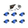 Resqme 6 Pack (Blue) Resqme Car Escape Tool Plus One (1) FREE VISOR CLIP & LANYARD ACCESSORY PACK, The Original Keychain Car Escape Tool Made In USA - Window Glass Breaker & Seat Belt Cutter.