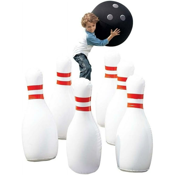 Hearthsong Giant Inflatable Bowling Game Set for Indoor & Outdoor Play