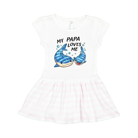 

Inktastic My Papa Loves Me- Whale Shark Gift Toddler Girl Dress