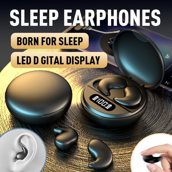 Wireless Earphones with High Definition Sound LED Display Touch Volume Control Sleep Earphones for Comfortable Use