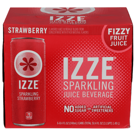 Izze Strawberry Sparkling Juice Blend 6 Pack 8.4 fl oz - Pack of 2