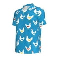 thumbnail image 2 of Vsdgher Cartoon Chicken Print Men's Short Sleeve Stretch Polo Shirt, Moisture-Wicking Performance Polo Shirt, 2 of 8