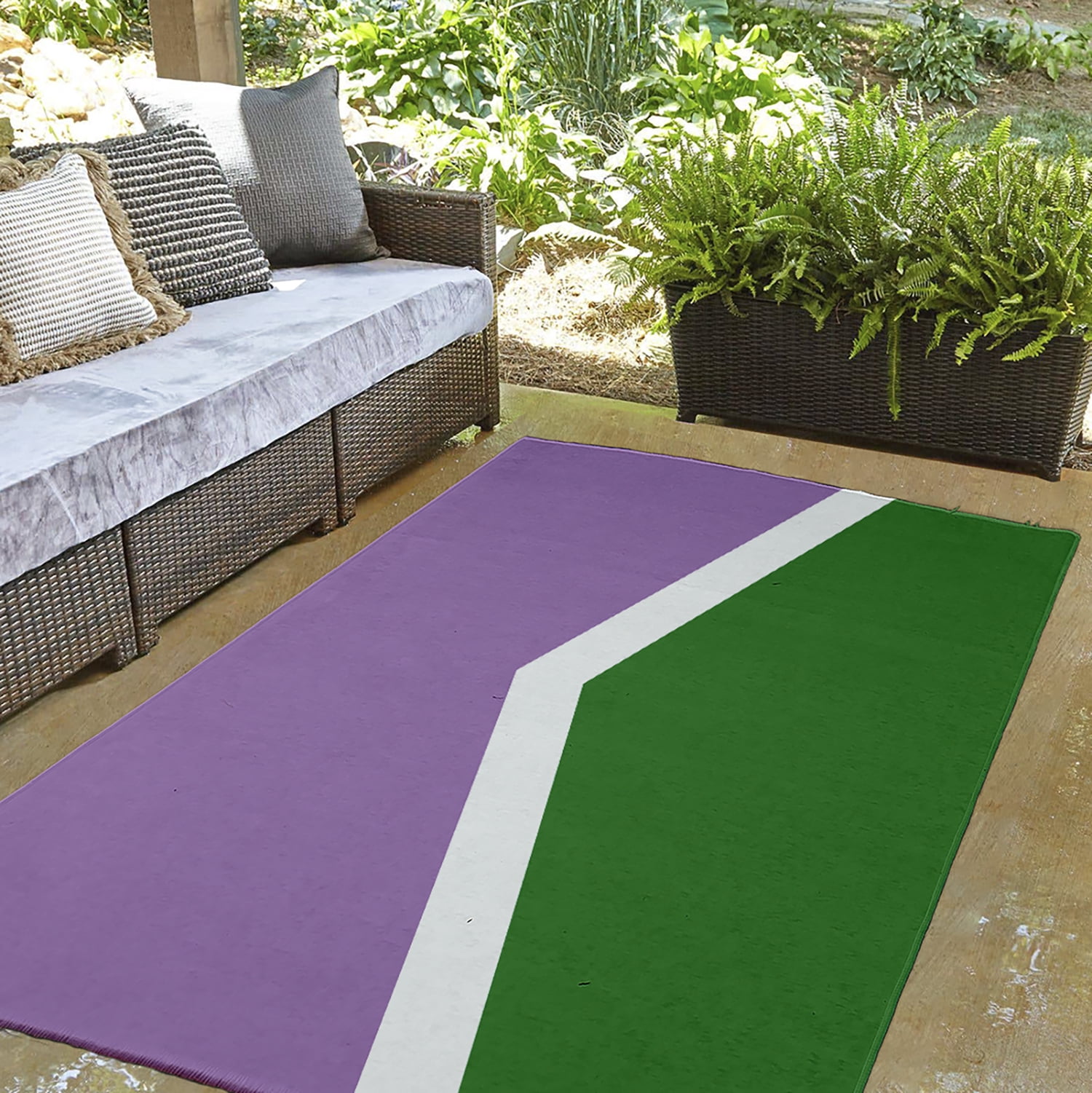 Simply Daisy 3' x 5' Genderqueer Chevron Genderqueer Chevron Chenille Indoor/Outdoor Rug